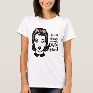Camiseta Cozinha Limpa / Gráfico de Mente Suja
