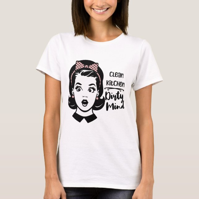 Camiseta Cozinha Limpa / Gráfico de Mente Suja (Frente)