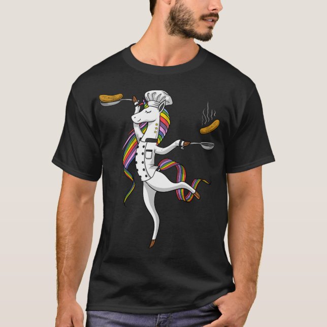 Camiseta Cozinhando com Chef Unicórnio (Frente)