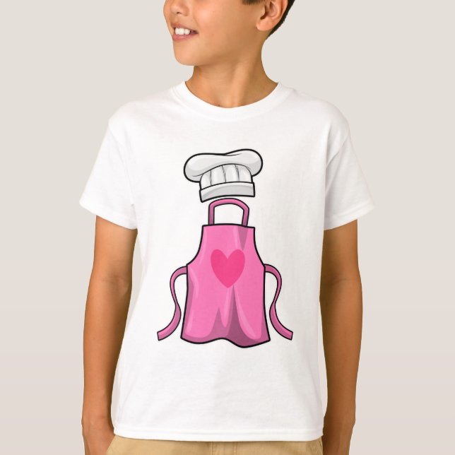 Camiseta Cozinhar avental e Cozinhar com coração (Frente)