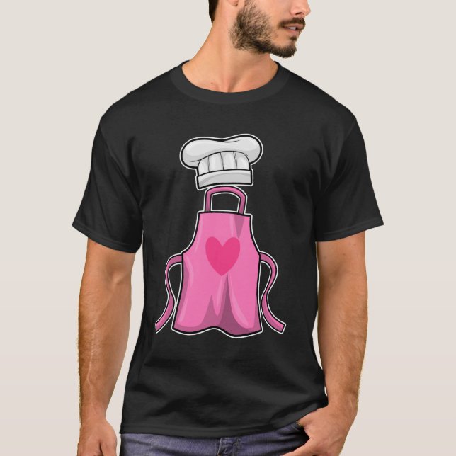 Camiseta Cozinhar avental e Cozinhar com coração (Frente)