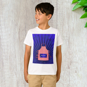 Camiseta Cozinhar Azul Azul Branco Vermelho do Chef dos EUA