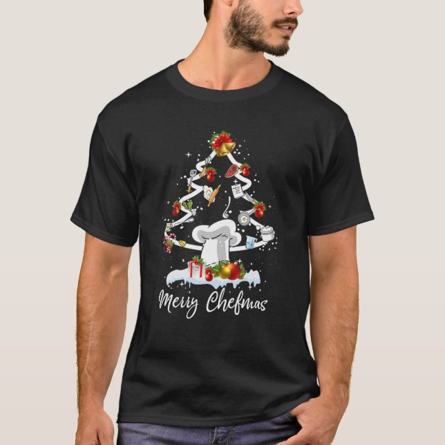 Camiseta Cozinhar Chef Feliz Natal Feliz da família de pija (Frente)