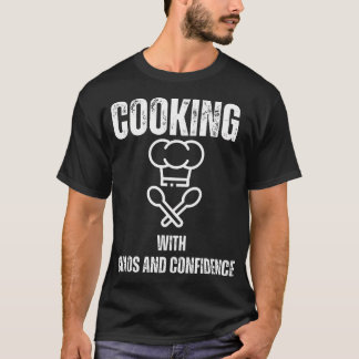 Camiseta Cozinhar Com Caos E Confiança Cozinha Divertida
