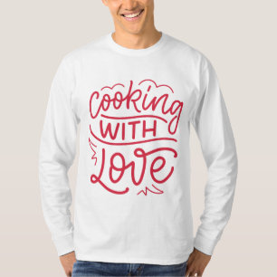 Camiseta Cozinhar com Design de Amor - Celebre sua Paixão