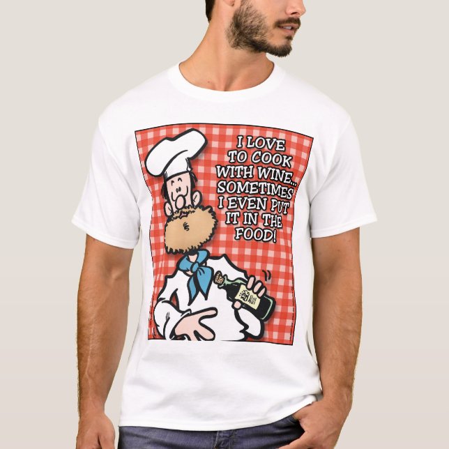 Camiseta Cozinhar Com Vinho (Frente)