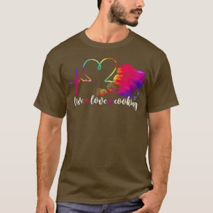 Camiseta Cozinhar Cook Tie Dye Heart beat Kitchen Chef