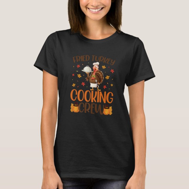 Camiseta Cozinhar De Ação De Graças Da Tripulação De Cozinh (Frente)