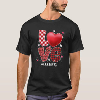 Camiseta Cozinhar De Amor Familiar Coração Casal Engraçado 
