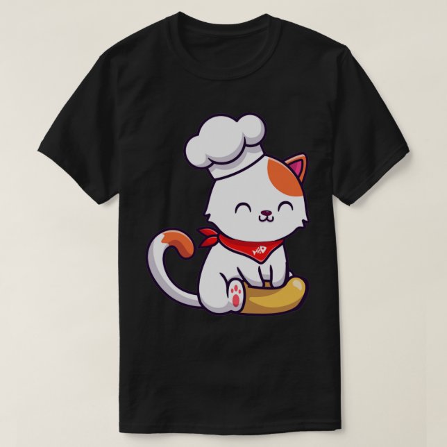 Camiseta Cozinhar de carne de gato (Frente do Design)