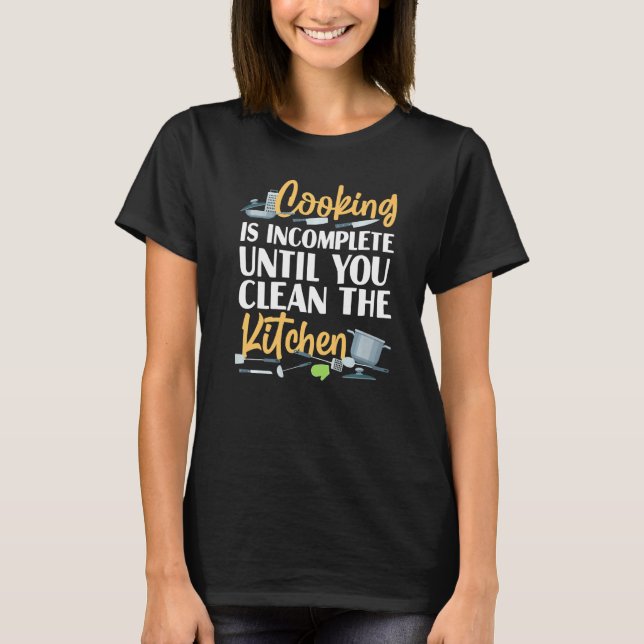Camiseta Cozinhar De Chef Cook Kitchen cozinhar Incompleto  (Frente)