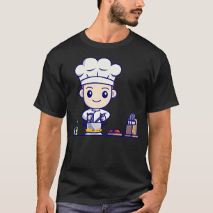 Camiseta Cozinhar De Chef De Garoto Bonito Em Cartografia D
