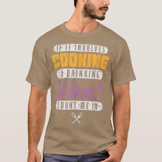 Camiseta Cozinhar De Cozinha E Vinho