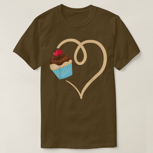 Camiseta Cozinhar de Cupcake de padeiro de Cupcake de amor  (Frente do Design)
