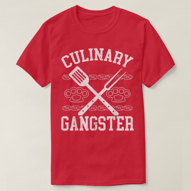 Camiseta Cozinhar de Gangster Culinário Mestre Chef Hat Pro (Frente do Design)