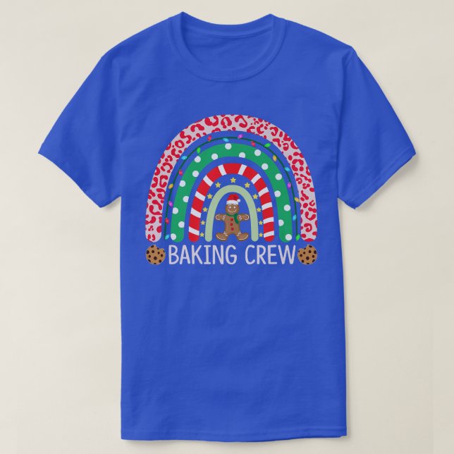 Camiseta Cozinhar de Natal Rainbow Gingerbird Bajulando Tri (Frente do Design)