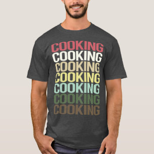 Camiseta Cozinhar de Texto Colorido