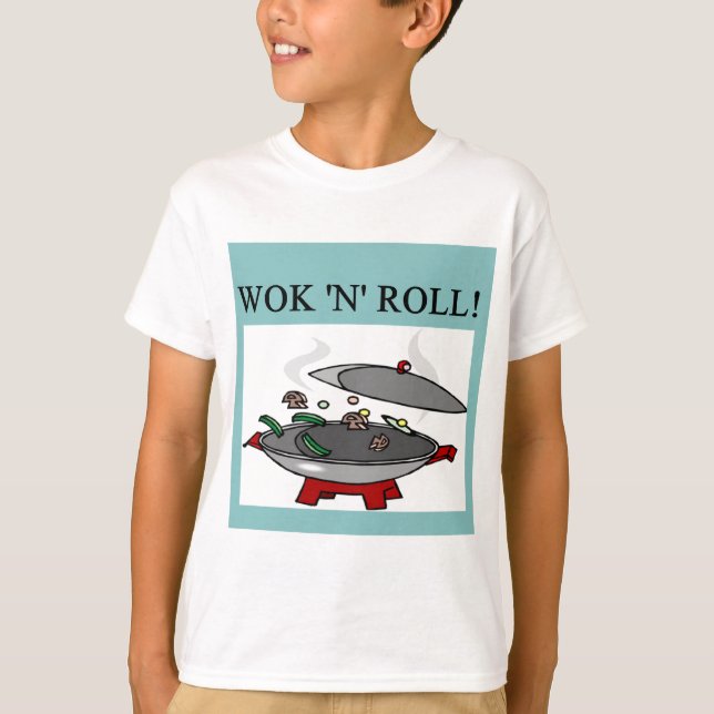Camiseta cozinhar de wok chinês (Frente)