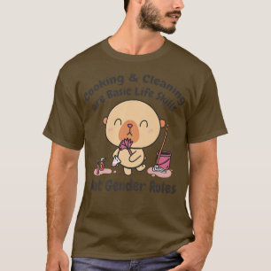 Camiseta Cozinhar e limpeza são habilidades básicas da vida