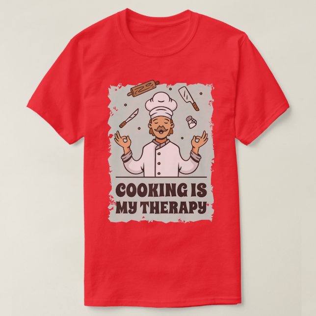 Camiseta cozinhar é minha terapia 156 (Frente do Design)