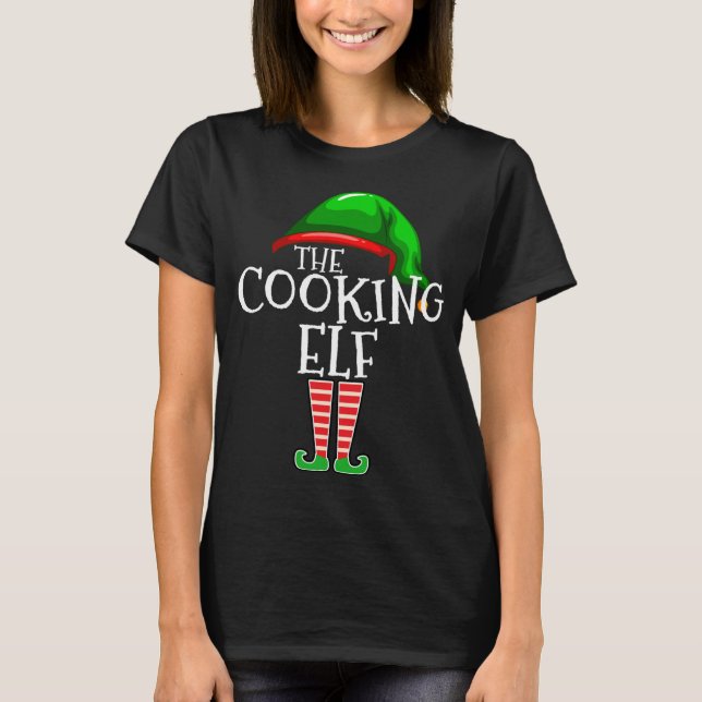 Camiseta Cozinhar Elf Correspondente à Família Natal Presen (Frente)