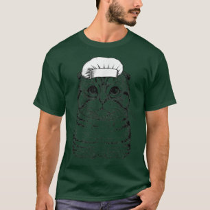 Camiseta Cozinhar Engraçado de Gato Cook Chef Engraçado