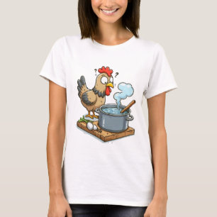 Camiseta Cozinhar Engraçado Galinha Apron - Sopa Fazer