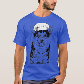 Camiseta Cozinhar Engraçado Tricolor Corgi Cook Chef Engraç
