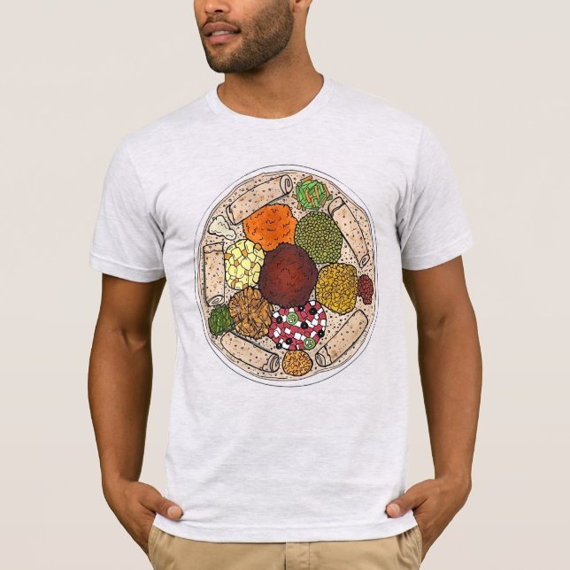 Camiseta Cozinhar Etíope - Comida Púltimo Injera Wat Lentil (Frente)