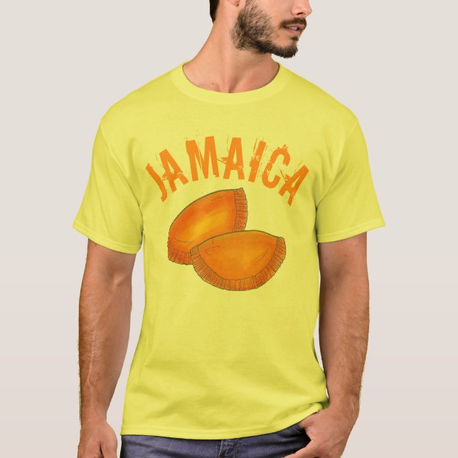 Camiseta Cozinhar JAMAICA Comida de patentes de carne de bo (Frente)