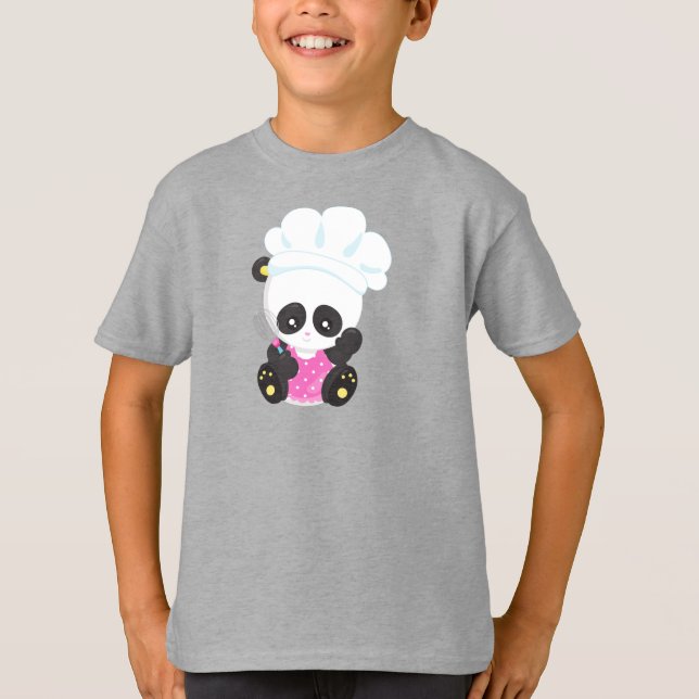 Camiseta Cozinhar Panda, Baking Panda, Cute Panda, Whisk (Frente)