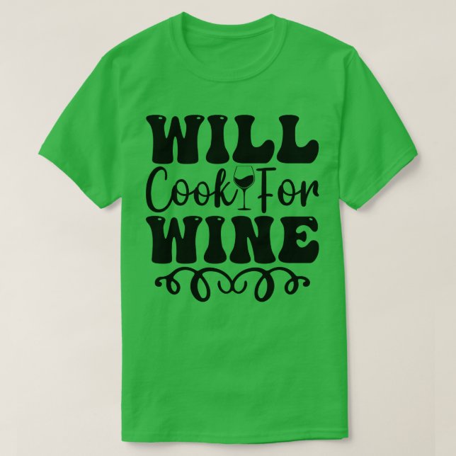 Camiseta Cozinhar pelo vinho (Frente do Design)