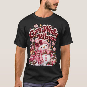 Camiseta Cozinhar Vibrações de Inverno Fofo Snowman Customi