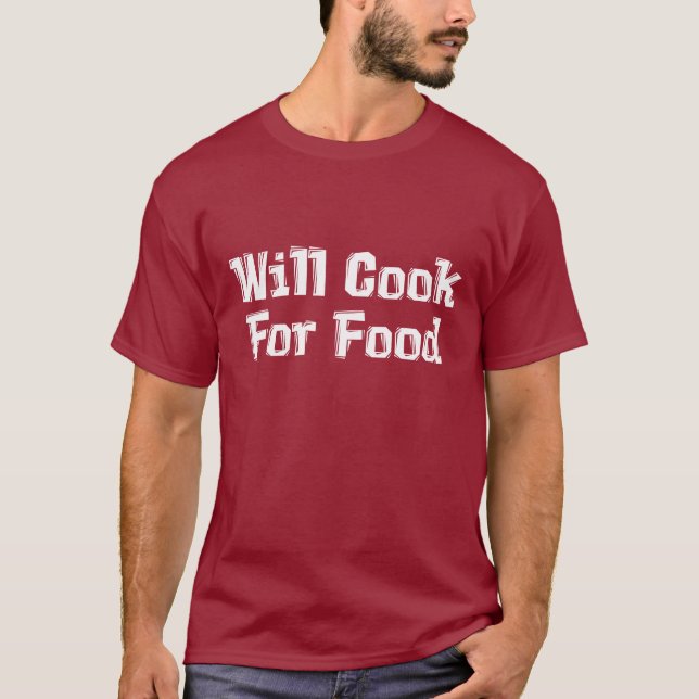 Camiseta Cozinhará para presentes da comida (Frente)
