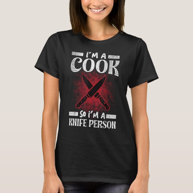 Camiseta Cozinhe roupa de cozinheiro de roupa de faca para  (Frente)