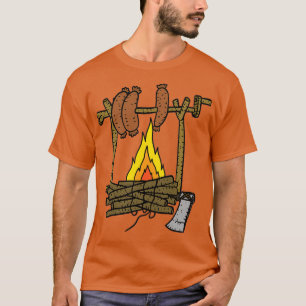 Camiseta cozinheira confortável assando salsichas alemãs