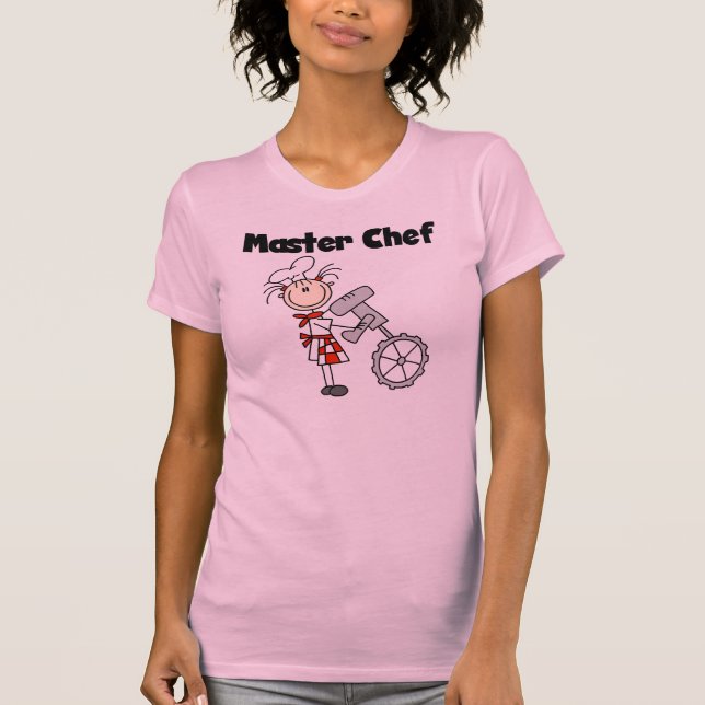 Camiseta Cozinheiro chefe mestre - fêmea (Frente)