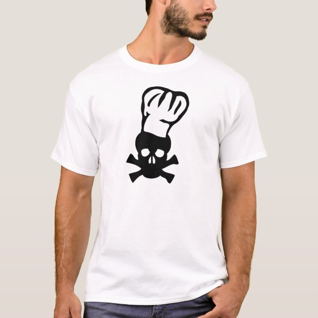 Camiseta cozinheiro preto da cabeça dos cozinheiros chefe (Frente)