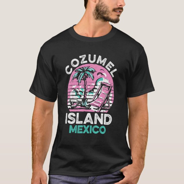 Camiseta Cozumel Mexico Beaches Retro Cool Distressed Graph (Frente)