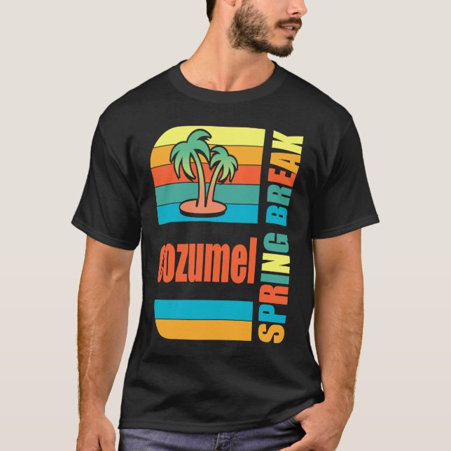 Camiseta Cozumel Spring Break High School Retro Beach Graph (Frente)