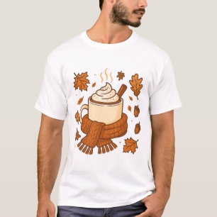 Camiseta Cozy Autumn Vibes - Sweater Quente e Pumpkin La