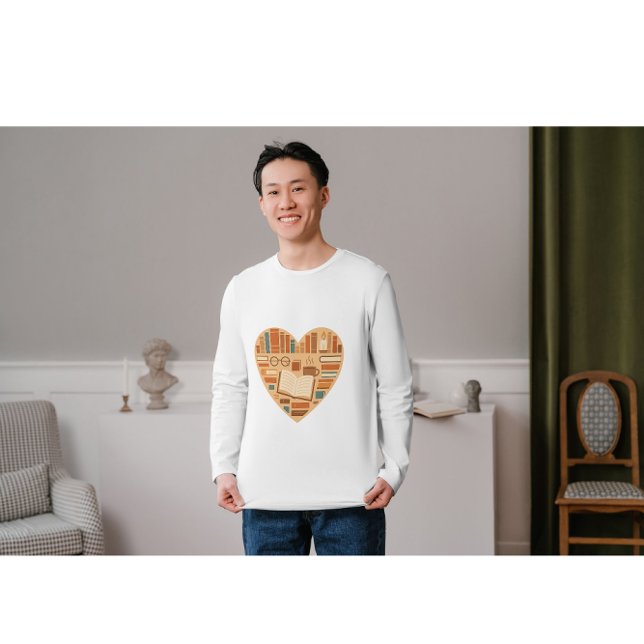 Camiseta Cozy Book Lover Heart | Reading Aesthetic Design f (Criador carregado)