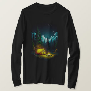 Camiseta Cozy Campfire in Forest Clearing APENAS PRETO