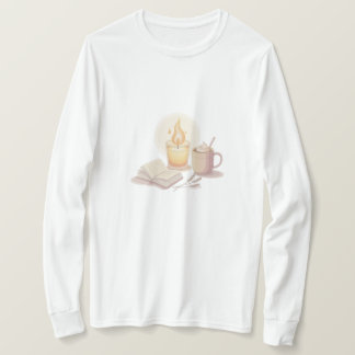 Camiseta Cozy Candle and Hot Chocolate Illustration