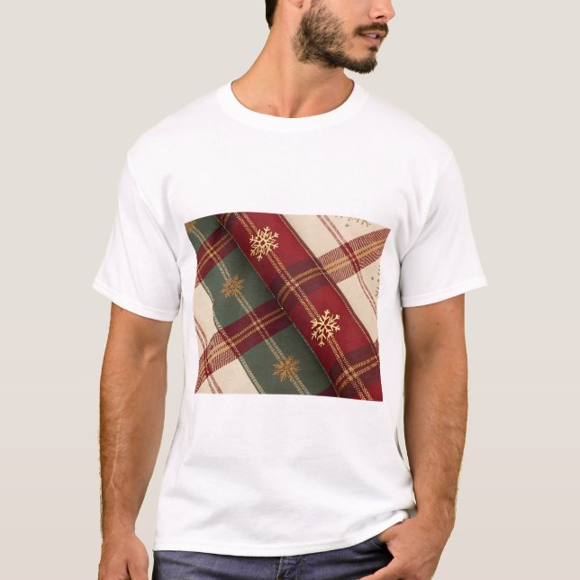 Camiseta Cozy Checked Holiday Pattern (Frente)