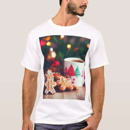 Camiseta Cozy Christmas Mug & Cookies – Holiday Comfort Des