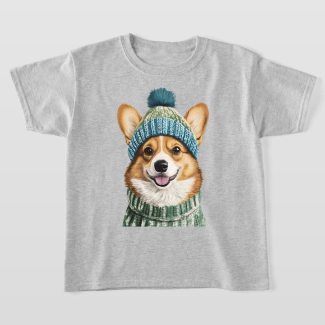 Camiseta Cozy Corgi na engrenagem de inverno (Postura )