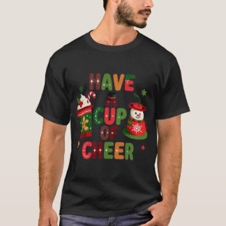 Camiseta Cozy Gingerbread Man & Snowman Cup Holiday Cheer M