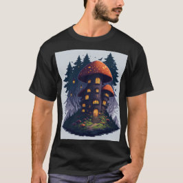 Camiseta Cozy Mushroom Cottage in a Magical Forest