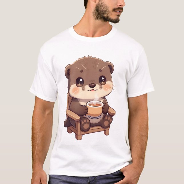 Camiseta Cozy Otter Tea Moment (Frente)